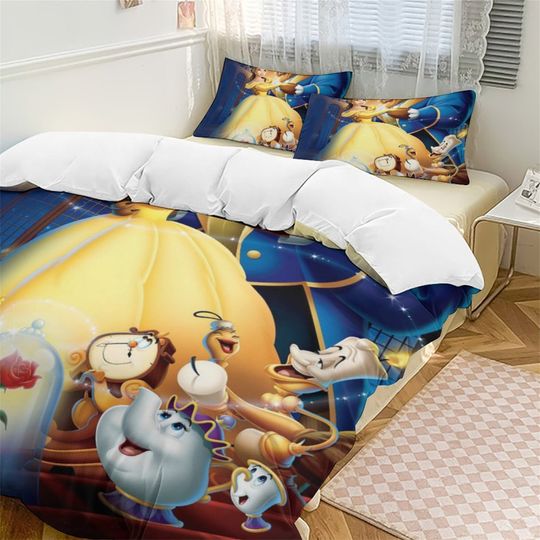Beauty and the Beast Washable Cotton Matting Bedding Set