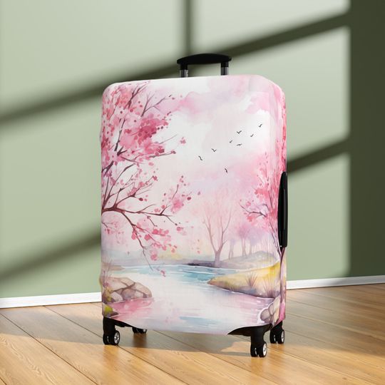 Beautiful Cherry Blossom Luggage Cover,