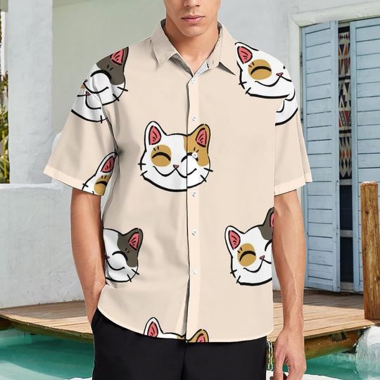 Lucky Cat Hawaiian Shirt, Cat Lovers Gift