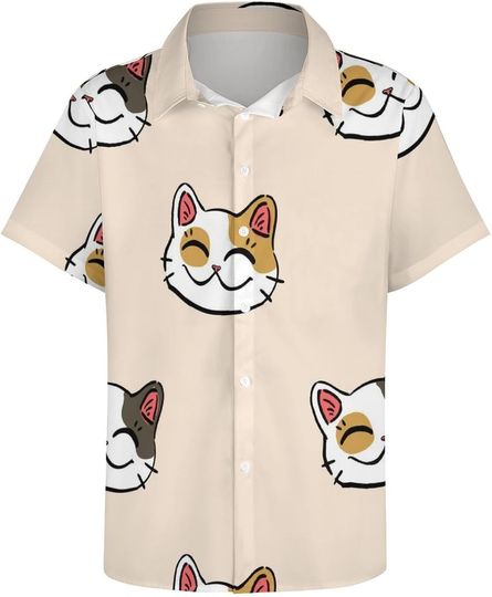 Lucky Cat Hawaiian Shirt, Cat Lovers Gift