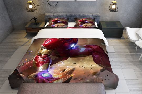 Iron Man Bedding Set, Super Hero Bedroom Decoration