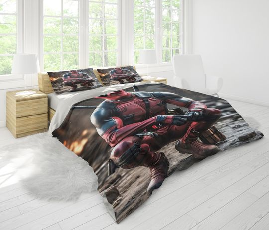 Deadpool Bedding Set, Super Hero Bedroom Decoration