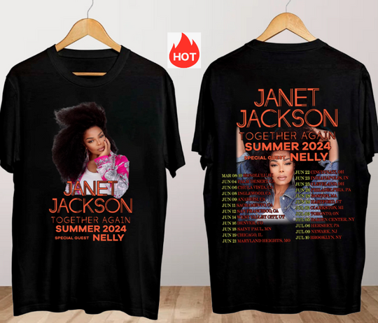 Janet Jackson Together Again 2024 Tour Double Sided Shirt