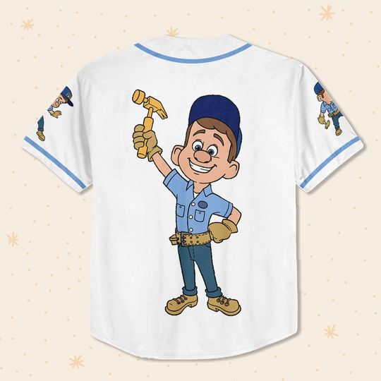 Custom Disney Wreck it Ralph Felix Simple Baseball Jersey