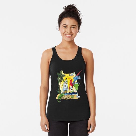 Jimmy Buffett designs tughic portir Racerback Tank Top