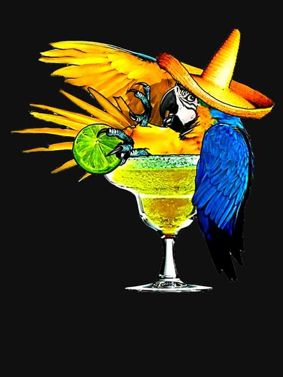 Parrot Drinking Tequila Tank Top, Jimmy Buffett Tank Tops