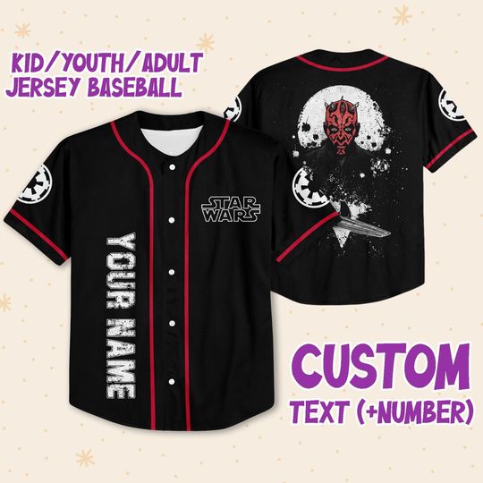 Personalize Starwar Darth Maul Scimitar Baseball Jersey