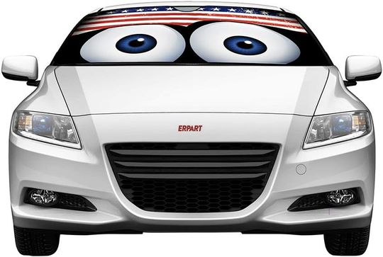 Eyes American US Flag Reflective Sunshade