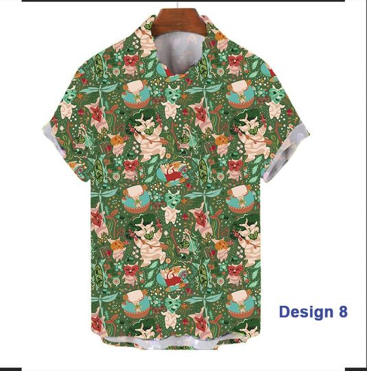 ZELDA KOROK Pattern Button Up Hawaiian Shirt