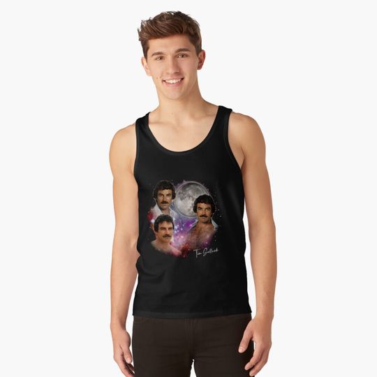 Tom Selleck Original Fan Art 80s Magnum Pi Tank Top
