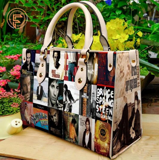 Custom Name Bruce Springsteen women leather bag