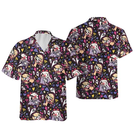 Hazbin Hotel Characters Hawaiian Shirt, Hazbin Hotel Cartoon Merch
