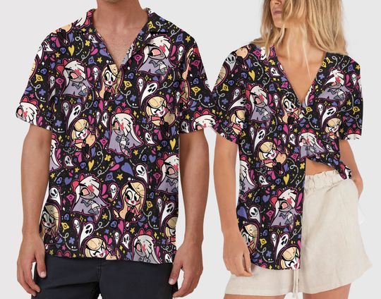 Hazbin Hotel Characters Hawaiian Shirt, Hazbin Hotel Cartoon Merch