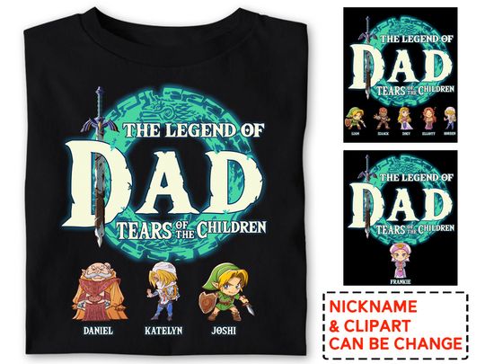 Personalized The Legend Of Dad Shirt, Zelda Dad Shirt, Custom Zelda Shirt