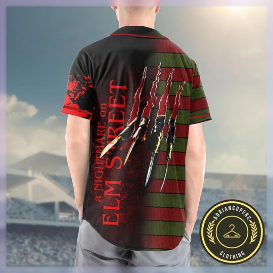 Never Sleep Again Baseball Jersey, Freddy Krueger Baseball Shirt
