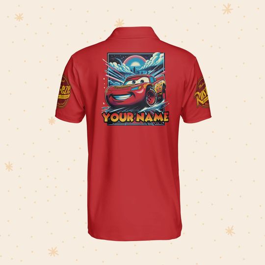 Personalize Mcqueen Red Polo, Gift for Disney Fans