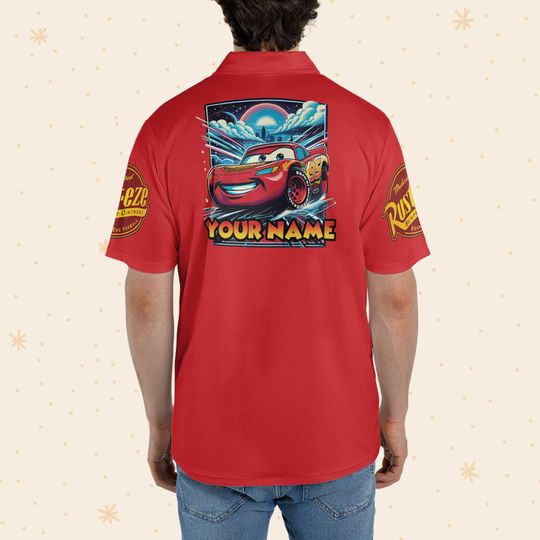 Personalize Mcqueen Red Polo, Gift for Disney Fans