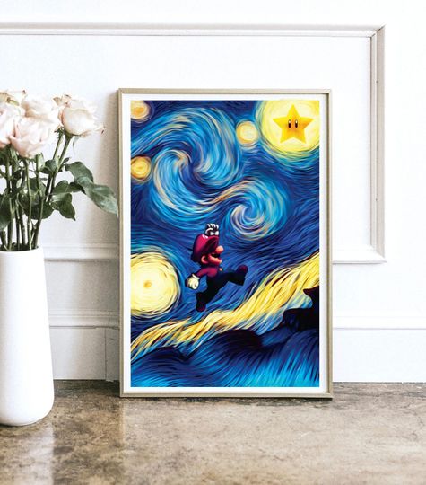 Super Mario Game Room Wall Decor, Gamer Gift