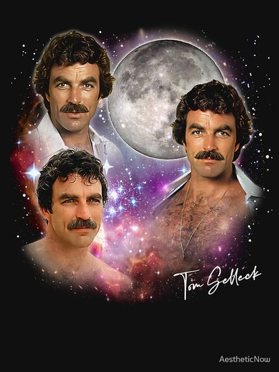Tom Selleck - Original Fan Art 80s Aesthetic Pullover Sweatshirt