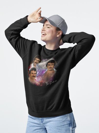 Tom Selleck - Original Fan Art 80s Aesthetic Pullover Sweatshirt
