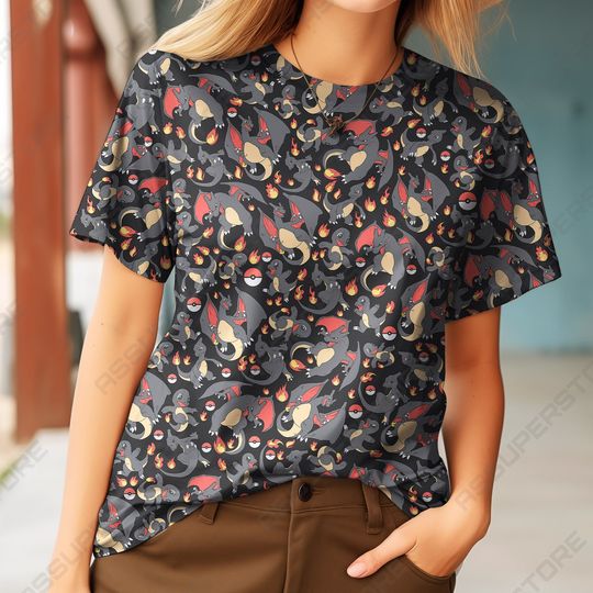 Charizard Charmander Kawaii Trendy Tshirt Charizard Funny Tshirt