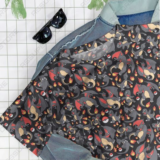 Charizard Charmander Kawaii Trendy Tshirt Charizard Funny Tshirt