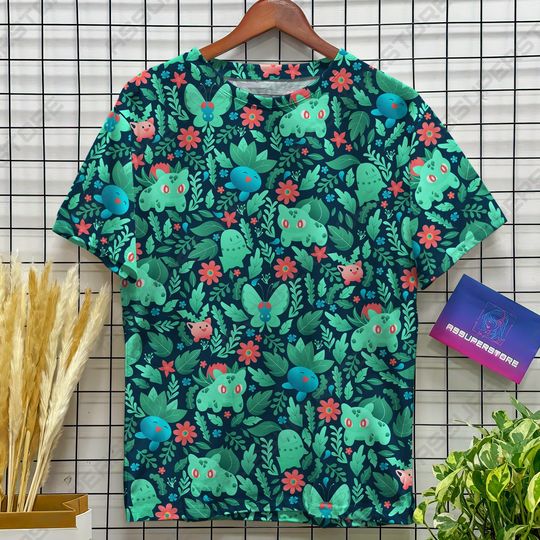 Bulbasaur Green Tropical Tshirt Bulbasaur Plush Tshirt