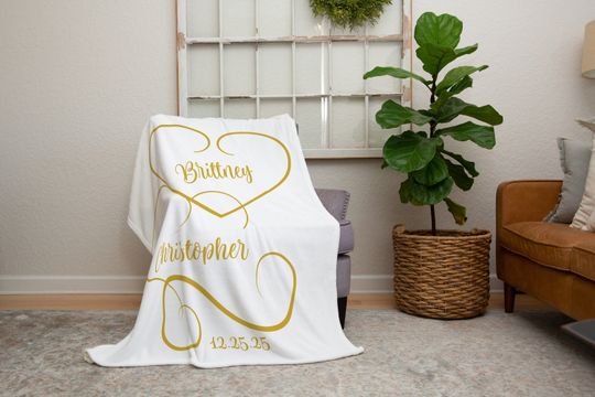 Personalized Wedding Blanket , Anniversary Blanket, Couple