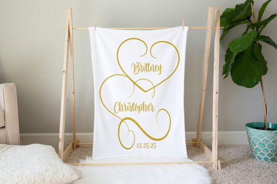 Personalized Wedding Blanket , Anniversary Blanket, Couple