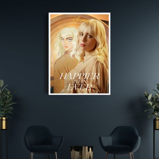 Billie Eilish Happier Than Ever Poster, Hit Me Hard And Soft, Gift