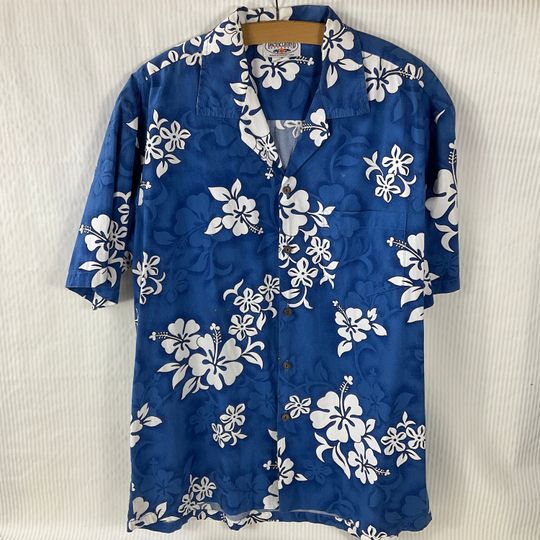 Genuine Pacific Legend Apparel Retro White Hibiscus Hawaiian