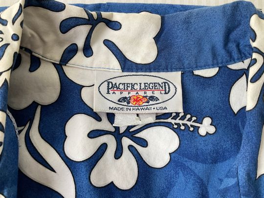 Genuine Pacific Legend Apparel Retro White Hibiscus Hawaiian