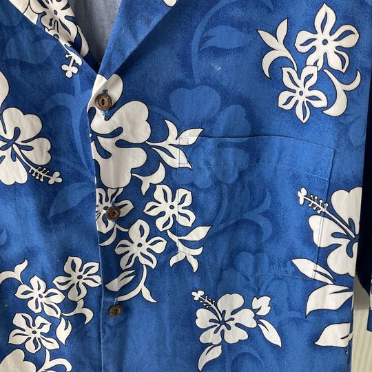 Genuine Pacific Legend Apparel Retro White Hibiscus Hawaiian