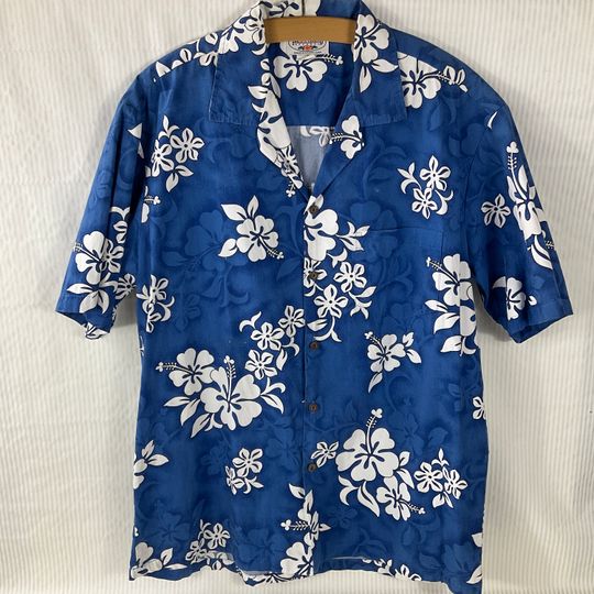 Genuine Pacific Legend Apparel Retro White Hibiscus Hawaiian