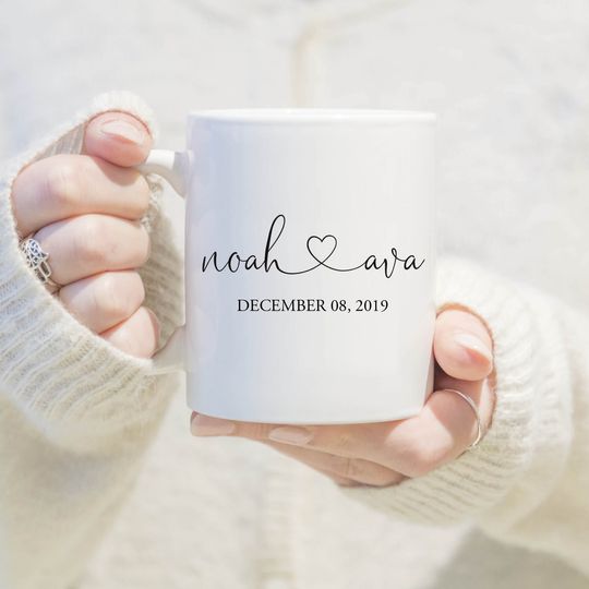 Personalized Wedding Mugs, Couples Ceramic Mugs
