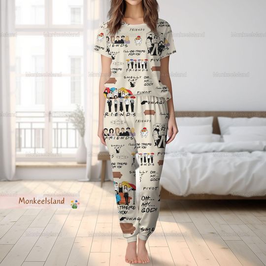 Vintage Friends Series Pajamas, Friends Tv Show Pajamas Set