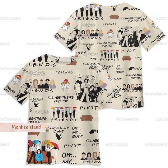 Vintage Friends Series Pajamas, Friends Tv Show Pajamas Set
