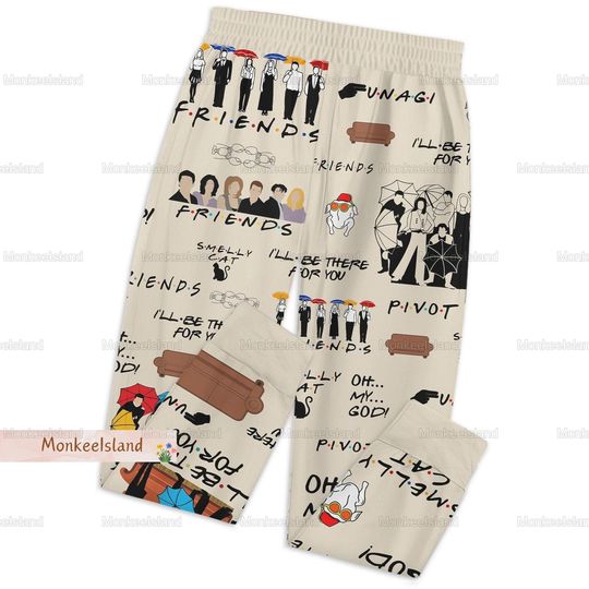 Vintage Friends Series Pajamas, Friends Tv Show Pajamas Set