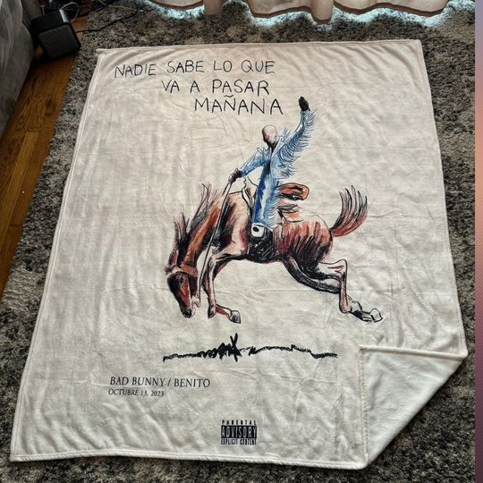 Bad bunny throw blanket, Bad Bunny Merch