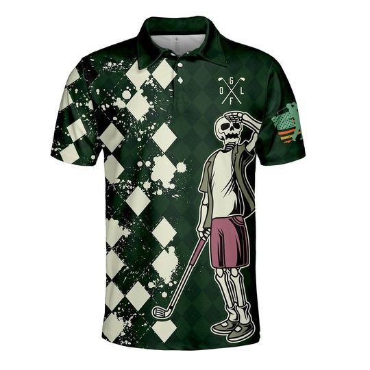 Golf Skull Look For Ball Polo Shirts for Men Women, Swing Swear Repeat Golf Shirt
