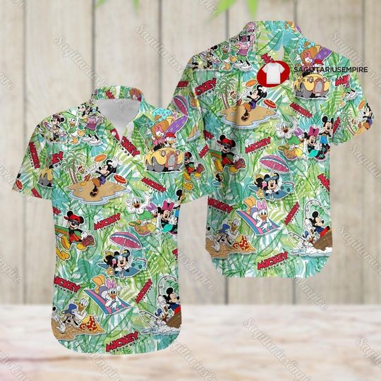 Disney Mickey Mouse Button Shirt And Shorts, Mickey Button Down Shirt