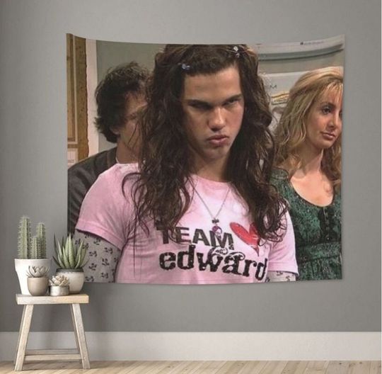 Team Edward Jacob Twilight Tapestry Wall Hanging Printed Polyester Wall Tapestry Boho Wall Hanging