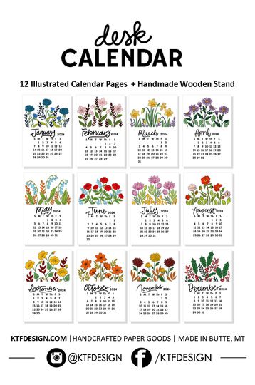 2024 Desk Calendar -  Floral