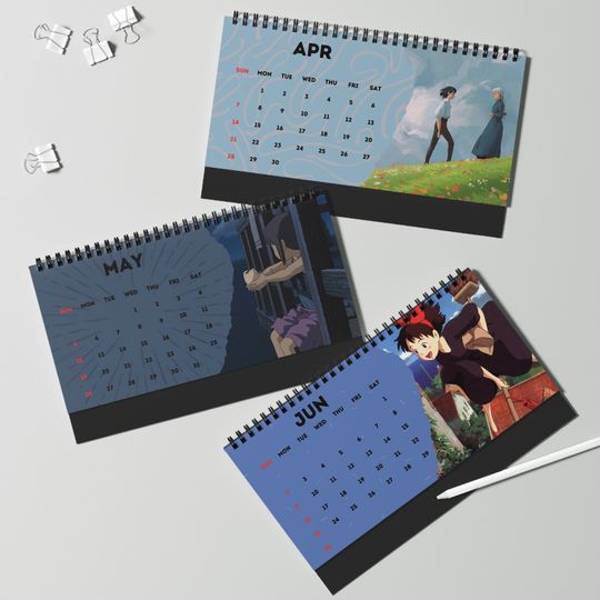 Anime 2024 Desk Calendar | Totoro | Studio Ghibli | Desk Decor