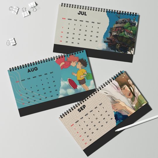 Anime 2024 Desk Calendar | Totoro | Studio Ghibli | Desk Decor