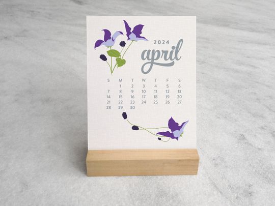 Wildflower Desk Calendar 2024