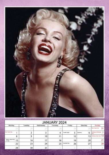 Marilyn Monroe Calendar 2024