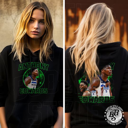 Anthony Edwards 90s Bootleg Style Rap Hoodie for Men Women