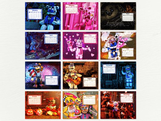 Calendars 2024 Five Planner Aesthetic Nights, Wall Decoration