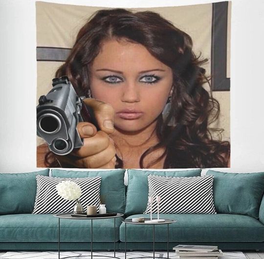 Funny Meme Miley Cyrus Tapestry Wall Hanging Hippie Art Tapestries